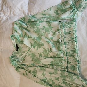 Green Floral Blouse